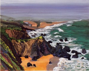 Rocks, Fog, Highway 1